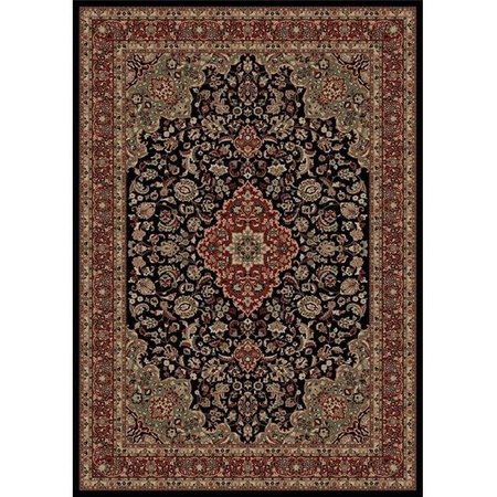 CONCORD GLOBAL TRADING Concord Global 20835 5 ft. 3 in. x 7 ft. 7 in. Persian Classics Medallion Kashan - Black 20835